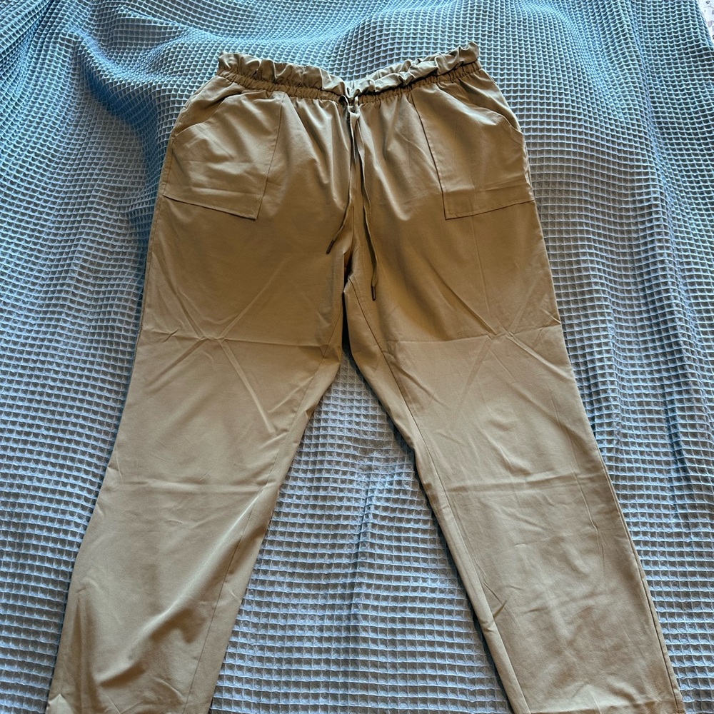 Apana Green Track Joggers with Elastic Waistband